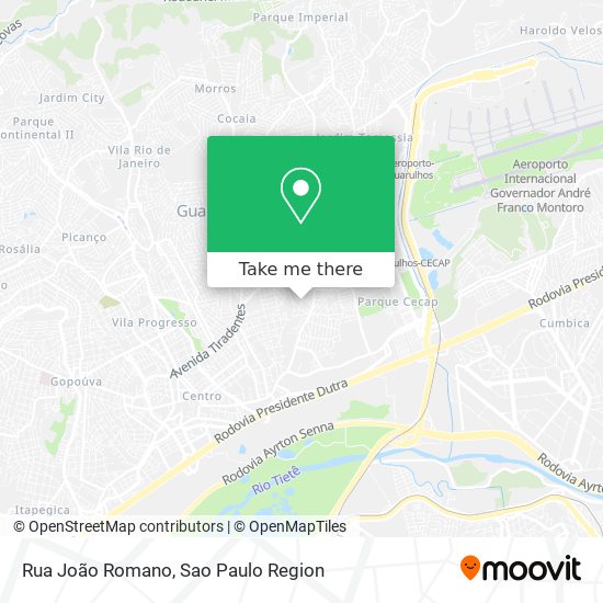 Mapa Rua João Romano