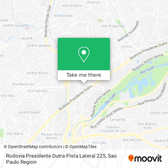 Mapa Rodovia Presidente Dutra-Pista Lateral 225