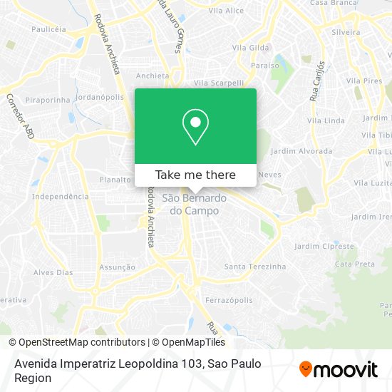 Mapa Avenida Imperatriz Leopoldina 103