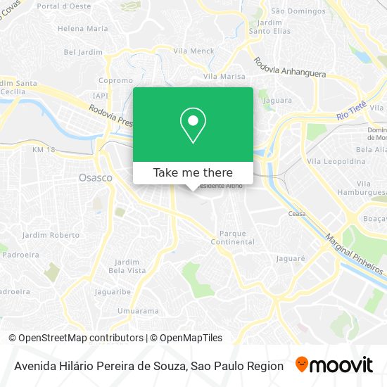 Mapa Avenida Hilário Pereira de Souza