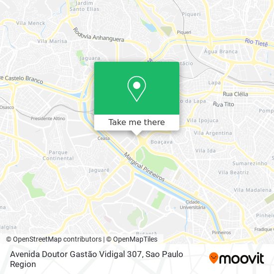 Mapa Avenida Doutor Gastão Vidigal 307