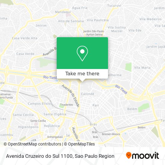 Mapa Avenida Cruzeiro do Sul 1100