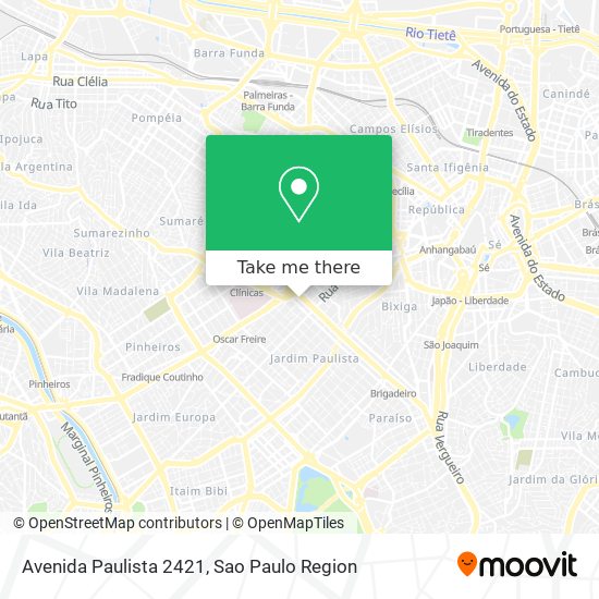Mapa Avenida Paulista 2421