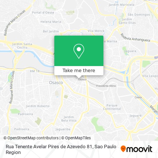 Mapa Rua Tenente Avelar Píres de Azevedo 81