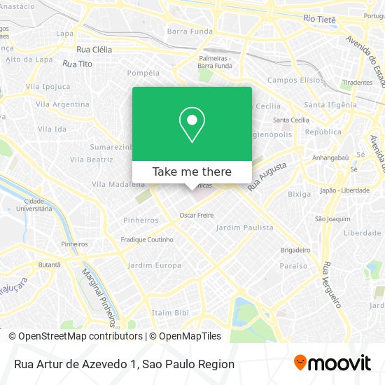 Rua Artur de Azevedo 1 map