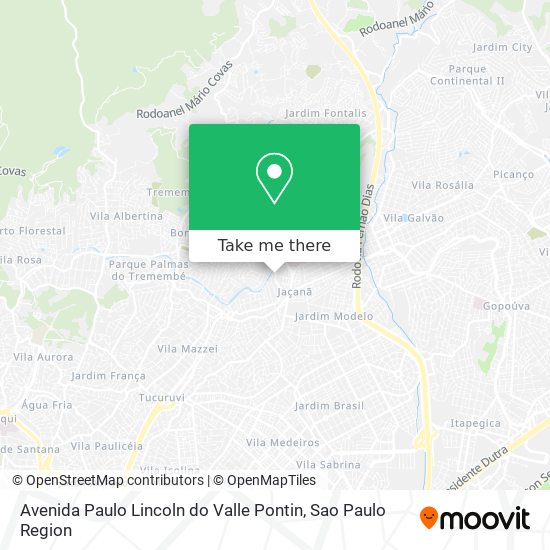 Mapa Avenida Paulo Lincoln do Valle Pontin