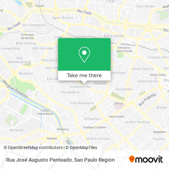 Mapa Rua José Augusto Penteado