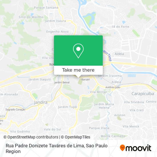 Mapa Rua Padre Donizete Taváres de Lima