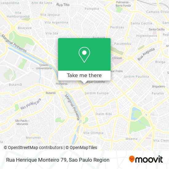 Mapa Rua Henrique Monteiro 79