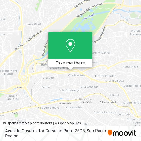 Mapa Avenida Governador Carvalho Pinto 2505