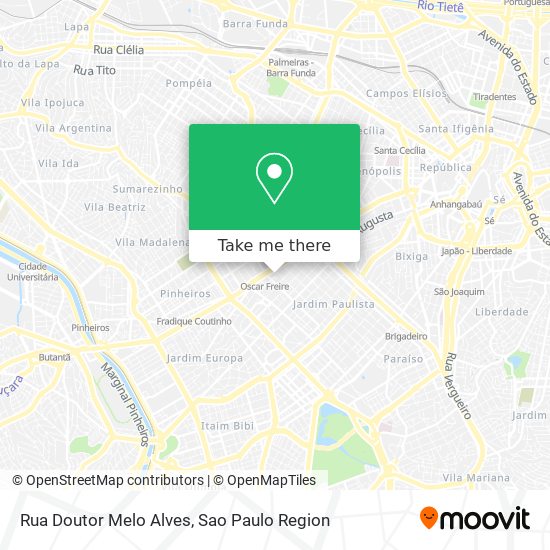 Mapa Rua Doutor Melo Alves