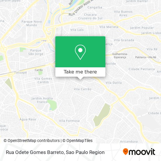 Mapa Rua Odete Gomes Barreto