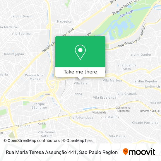 Mapa Rua Maria Teresa Assunção 441