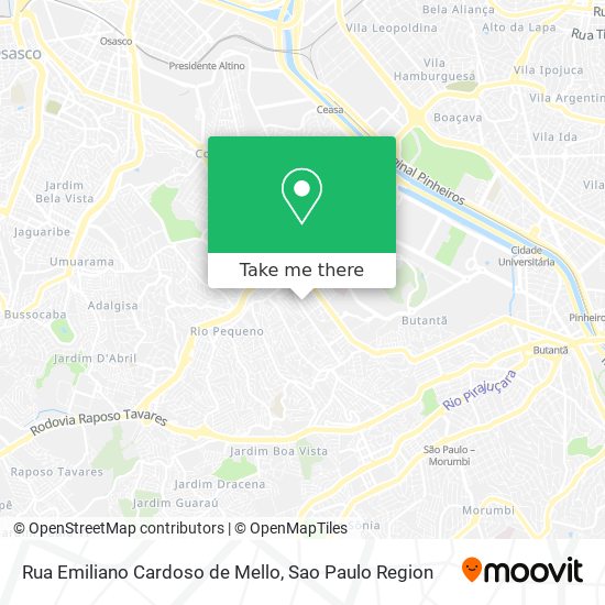 Mapa Rua Emiliano Cardoso de Mello