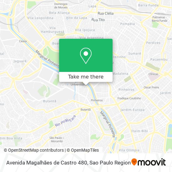 Mapa Avenida Magalhães de Castro 480