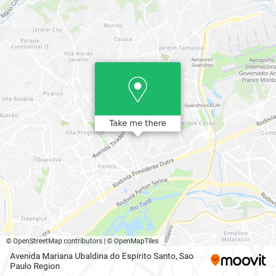 Mapa Avenida Mariana Ubaldina do Espírito Santo