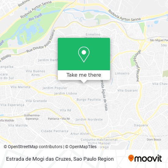 Mapa Estrada de Mogi das Cruzes