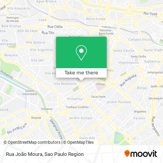 Mapa Rua João Moura
