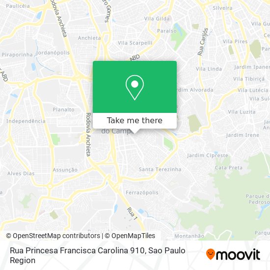 Mapa Rua Princesa Francisca Carolina 910
