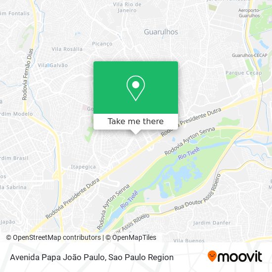 Mapa Avenida Papa João Paulo
