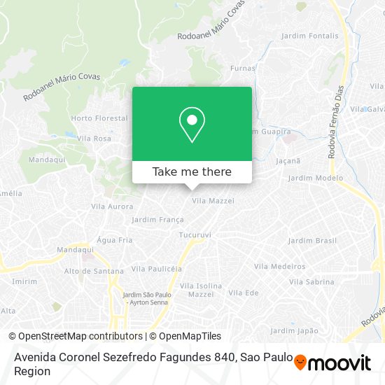 Mapa Avenida Coronel Sezefredo Fagundes 840