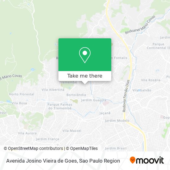 Mapa Avenida Josino Vieira de Goes