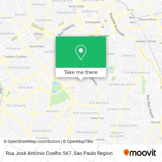 Mapa Rua José Antônio Coelho 567