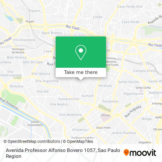 Mapa Avenida Professor Alfonso Bovero 1057