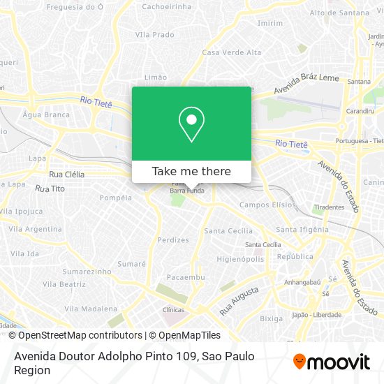 Mapa Avenida Doutor Adolpho Pinto 109