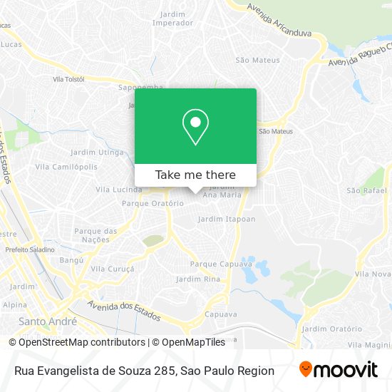 Mapa Rua Evangelista de Souza 285