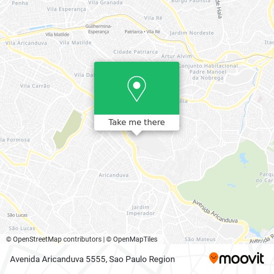Mapa Avenida Aricanduva 5555