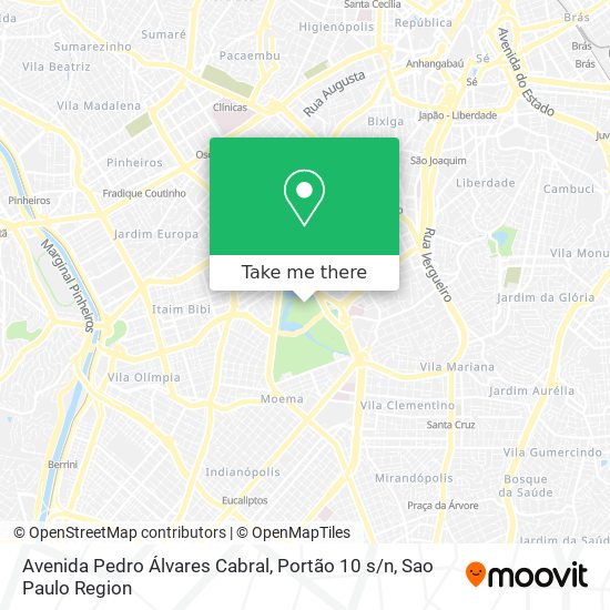 Mapa Avenida Pedro Álvares Cabral, Portão 10 s / n