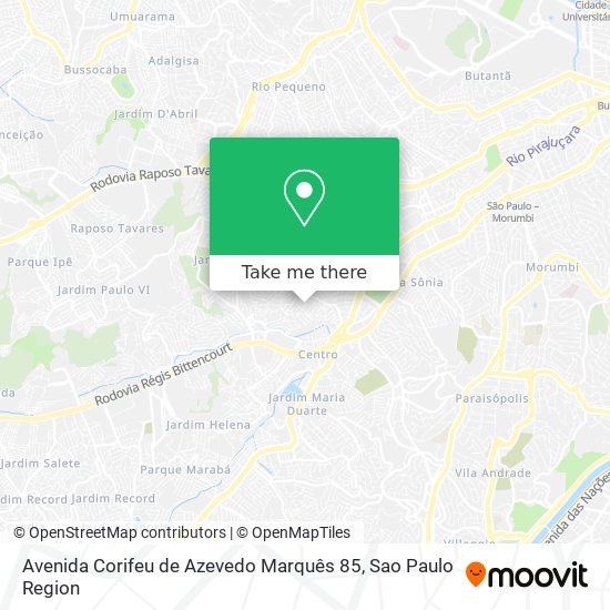 Mapa Avenida Corifeu de Azevedo Marquês 85