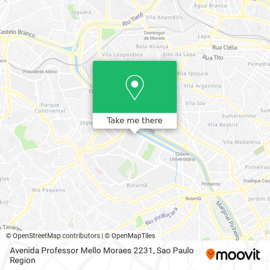 Mapa Avenida Professor Mello Moraes 2231
