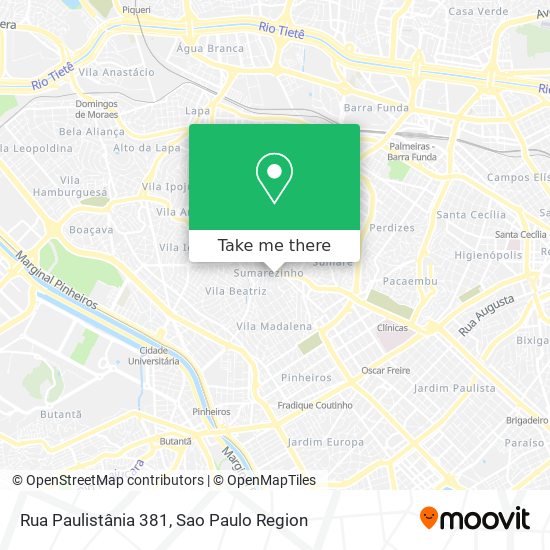 Mapa Rua Paulistânia 381