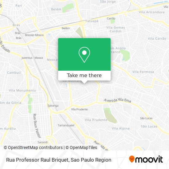Mapa Rua Professor Raul Briquet