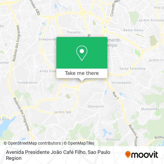 Mapa Avenida Presidente João Café Filho