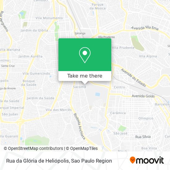 Mapa Rua da Glória de Heliópolis