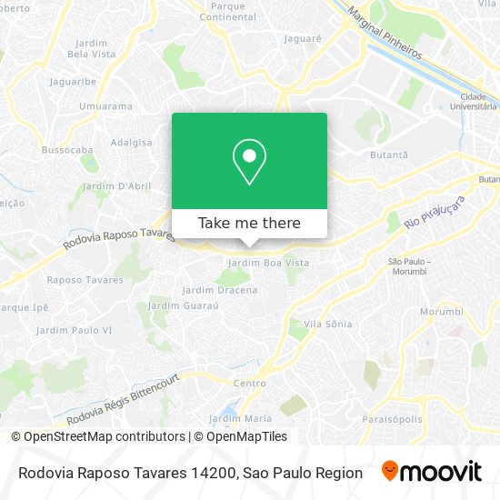 Rodovia Raposo Tavares 14200 map