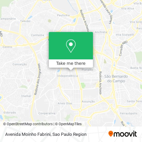 Avenida Moinho Fabrini map