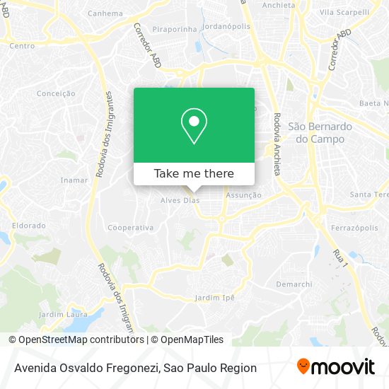 Mapa Avenida Osvaldo Fregonezi