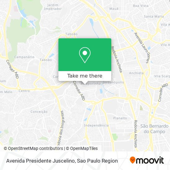 Mapa Avenida Presidente Juscelino