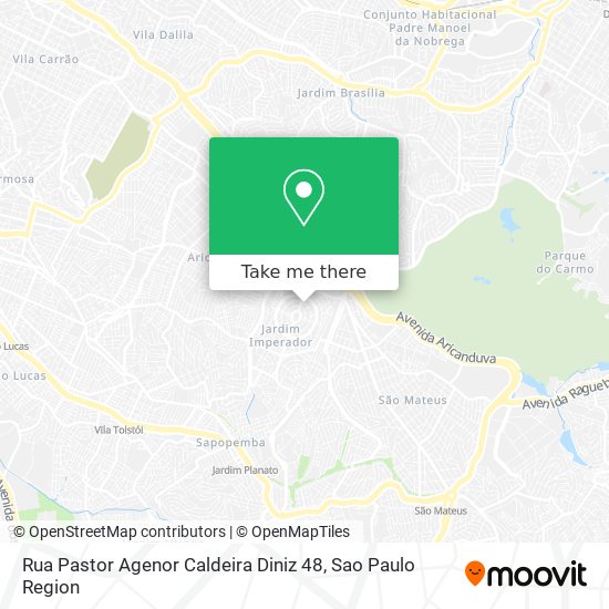 Mapa Rua Pastor Agenor Caldeira Diniz 48