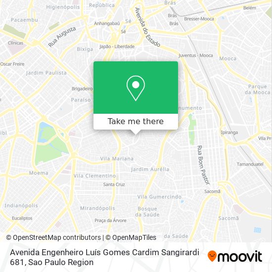 Mapa Avenida Engenheiro Luís Gomes Cardim Sangirardi 681