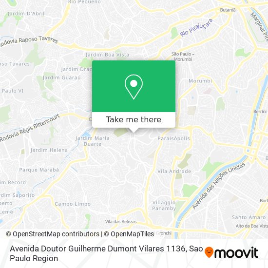 Avenida Doutor Guilherme Dumont Vilares 1136 map