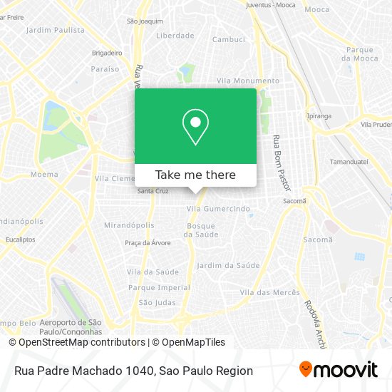 Mapa Rua Padre Machado 1040