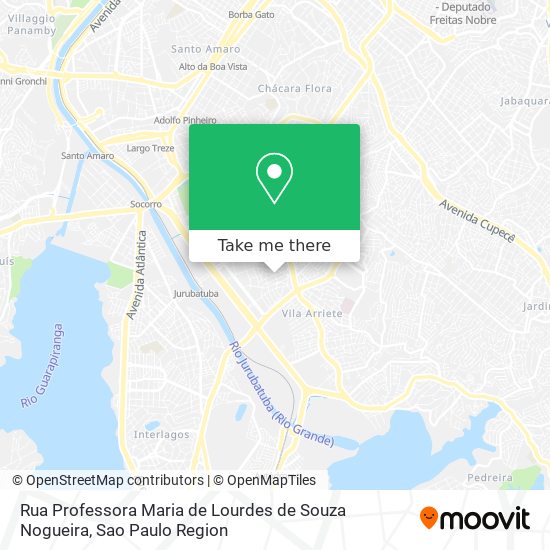 Mapa Rua Professora Maria de Lourdes de Souza Nogueira