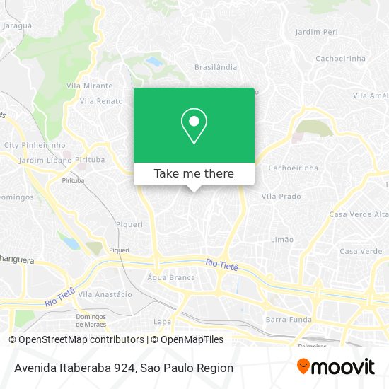 Mapa Avenida Itaberaba 924
