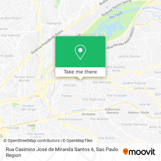 Mapa Rua Casimiro José de Miranda Santos 6