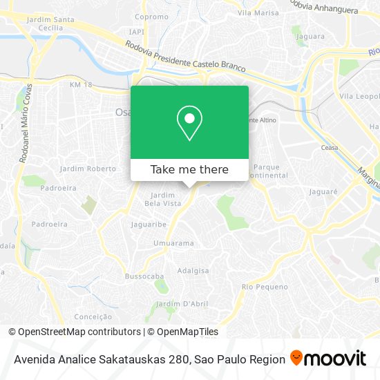 Avenida Analice Sakatauskas 280 map